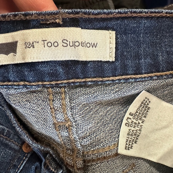 Vintage Levi's Too Superlow 524 Boot Cut Dark Wash Jeans Size 3L - Picture 7 of 7